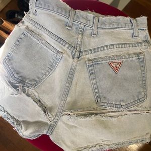 SOLD Vintage GUESS 🔻 Distressed Jean Shorts Ripped